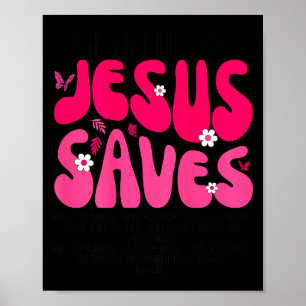 Affiche Jésus Sauve Verset Biblique Foi Chrétienne Religie