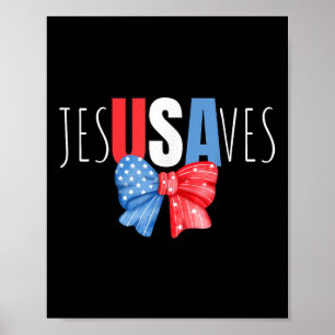 Affiche Jesus Saves Jesusaves Usa Drapeau Américain Patrio