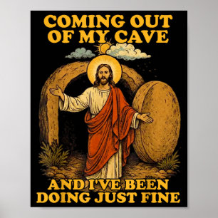 Affiche Jésus sortant de la grotte et se porte bienJésus