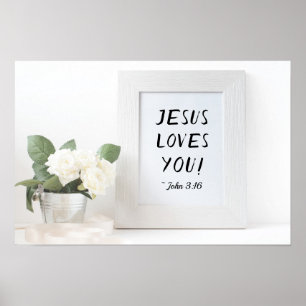 Affiche Jésus T'Aime ! John 3:16, Écriture de référence