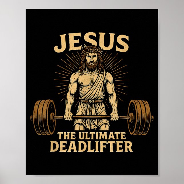 Affiche Jesus The Deadlifter Christian Fitness  (Devant)