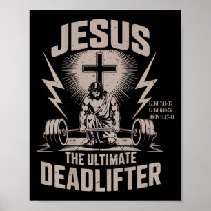 Affiche Jesus The Deadlifter Funny Christian Gym Workout