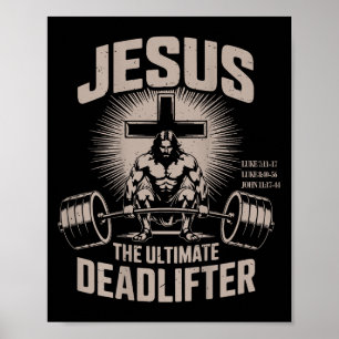 Affiche Jesus The Deadlifter Funny Christian Gym Workout