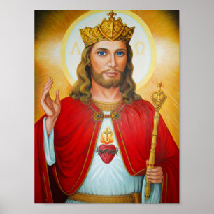 Affiche Jesus The King Blessing Sacred Heart of Jesus