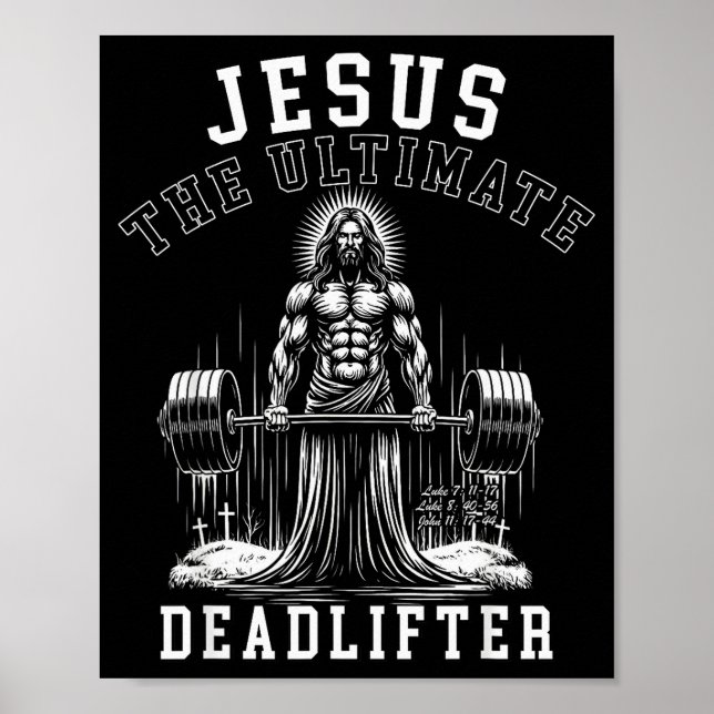 Affiche Jesus The Ultimate Deadlifter - Jesus Deadlifting  (Devant)