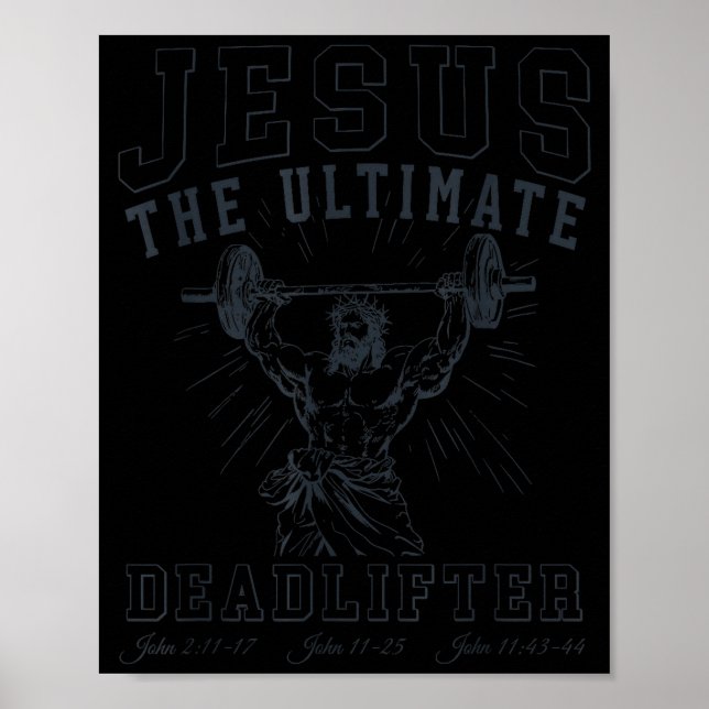 Affiche Jesus The Ultimate Deadlifter - Jesus Deadlifting  (Devant)