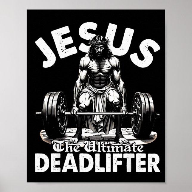Affiche Jesus The Ultimate Deadlifter Jesus Deadlifting Ch (Devant)