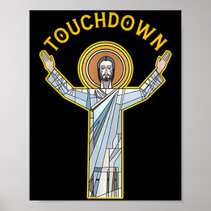 Affiche Jesus Touchdown Amusant Citation De Foi Chrétienne