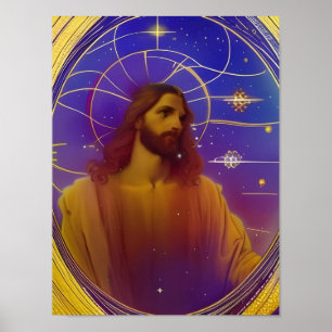 Affiche Jésus Verre tendu AI Art généré