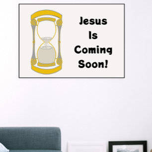 Affiche Jésus Vient Bientôt En Verre D'Or