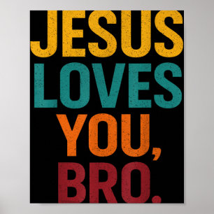 Affiche Jésus Vous Aime Bro Amusant Jeune Chrétienne Garço