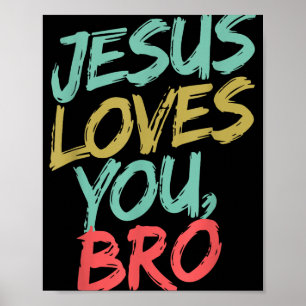 Affiche Jésus Vous Aime Bro Amusant Jeune Chrétienne Garço