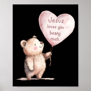 Affiche Jésus vous aime énormément Mignon Enfants Chrétien