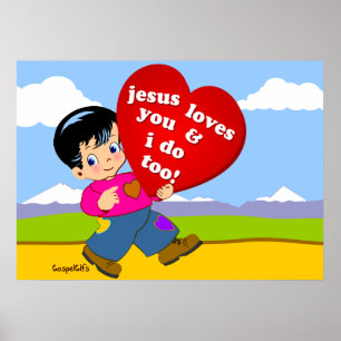 Affiche Jésus vous aime et je fais aussi !