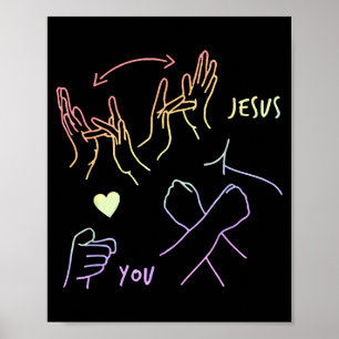 Affiche Jésus vous aime Langue des signes Langue des signe