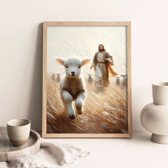 Affiche Jesus Will Save the Lamb, Christian Art, Jesus and (Créateur téléchargé)
