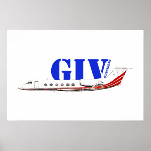 Affiche Jet privé Gulfstream IV luxueux