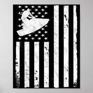 Affiche Jet ski américain drapeau américain jetski 