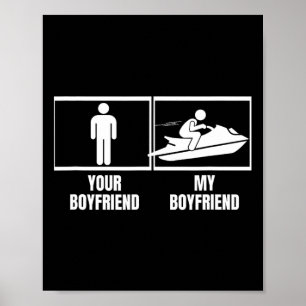 Affiche Jet Skiing Votre petit ami Mon petit ami Drôle Jet