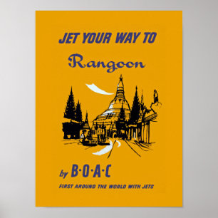 Affiche Jet Your Way to Rangoon
