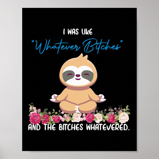 Affiche J'étais Comme Tee Sloth Yoga Méditation Machine à  (Devant)