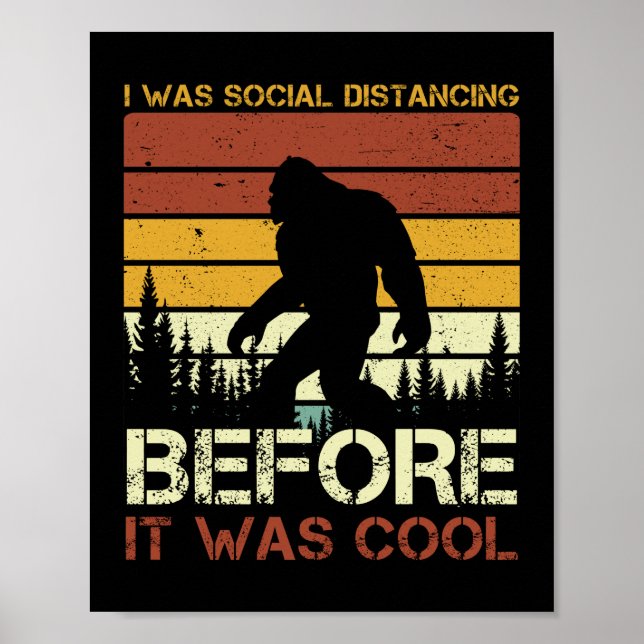 Affiche J'Étais Distante Sociale Avant Qu'Il Ne Soit Cool  (Devant)