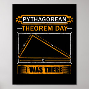 Affiche J'étais là pour le jour du théorème de Pythagore -