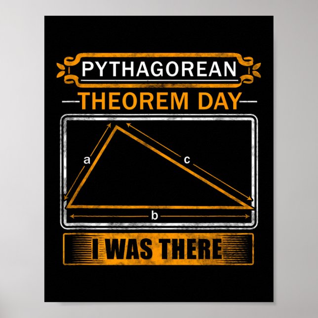 Affiche J'étais là pour le jour du théorème de Pythagore - (Devant)