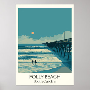 Affiche Jetée de Folly Beach Caroline du Sud