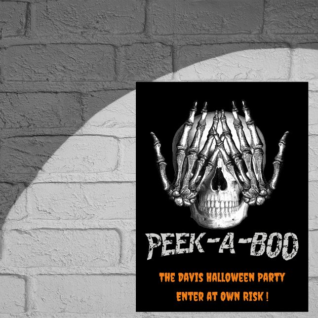 Affiche Jeter Un Oeil À Boo Halloween Crâne Éffrayant (Créateur téléchargé)