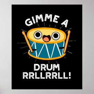 Affiche Jeter Un Tambour RRLLRRLL Funny Drummer Pun Dark B