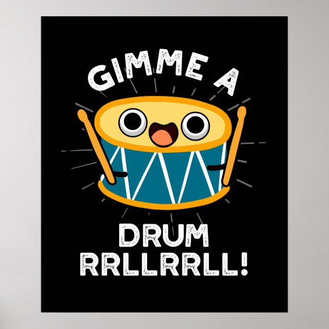 Affiche Jeter Un Tambour RRLLRRLL Funny Drummer Pun Dark B (Devant)