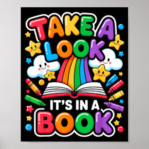 Affiche Jetez un coup d'œil dans un livre kindergarten ver