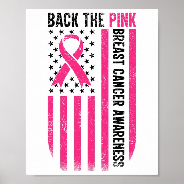 Affiche Jetez Un Drapeau De Sensibilisation Au Cancer Du S (Devant)
