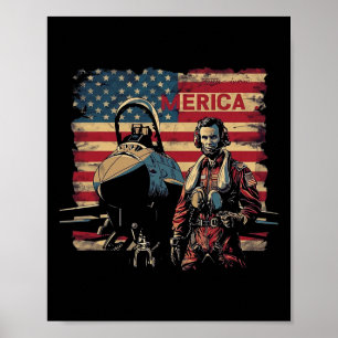 Affiche Jets de combat Abraham Lincoln 4 juillet Garçons A
