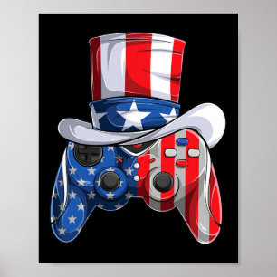 Affiche Jeu 4 juillet contrôleur American Flag Kids Boy