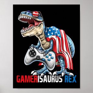Affiche Jeu 4 juillet T Rex Dinosaur Amerisaurus Rex Bo
