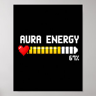 Affiche Jeu 67 Aura Énergie 67 Pour Cent Mème Joueur Rétro