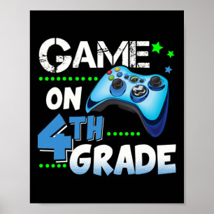 Affiche Jeu amusant de quatrième année sur cadeau de quatr