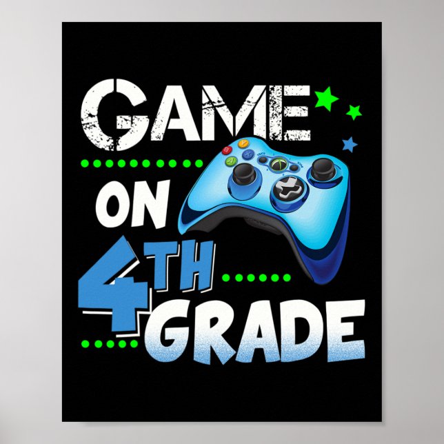 Affiche Jeu amusant de quatrième année sur un cadeau de 4e (Devant)