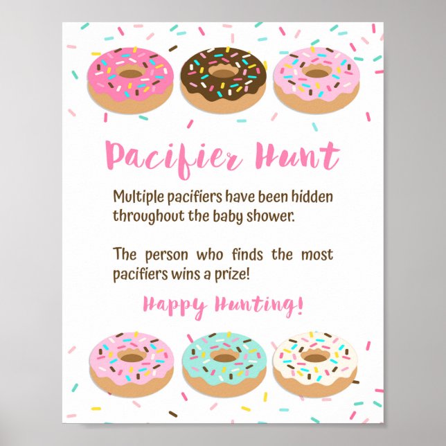 Affiche Jeu Baby shower chasse Pacifique Signal beignets r (Devant)