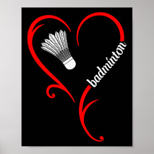 Affiche Jeu Badminton Coach Joueur de navette Badminton Jo