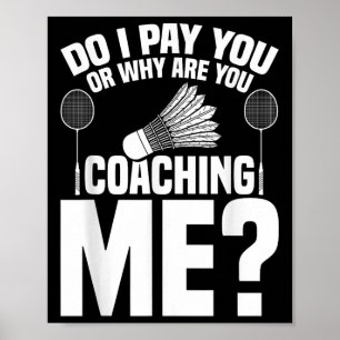 Affiche Jeu Badminton Coaching Navette Joueur Badminton