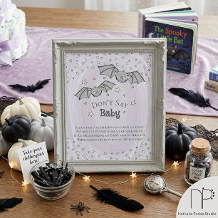 Affiche Jeu Bébé Chauve-Souris Violet Ne Dis Pas Bébé