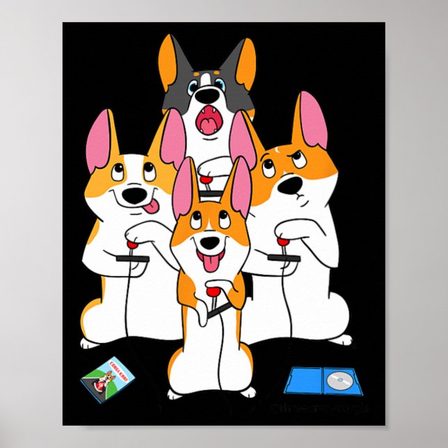 Affiche Jeu Corgi Vidéo Jeu Graphique Joueur Mème Jeu (Devant)
