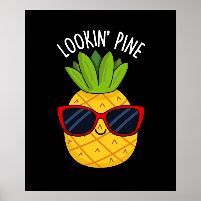 Affiche Jeu d'ananas drôle de pin à regarder BG foncé (Devant)