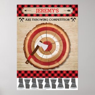 Affiche Jeu d'anniversaire Lumberjack   Pin The Tail Game
