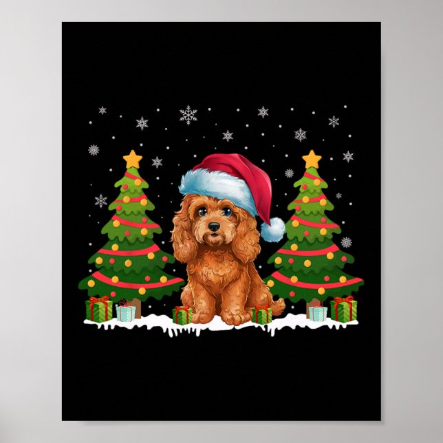 Affiche Jeu d'arbre de Noël Apooë Chien Santa Chapa Swea d (Devant)