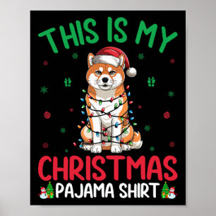 Affiche Jeu d'arbre de Noël moche Père Noël Akita Inu Chie