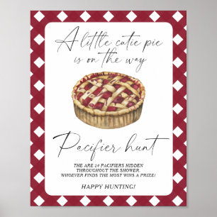 Affiche Jeu de baby shower à tarte - chasse à la suce